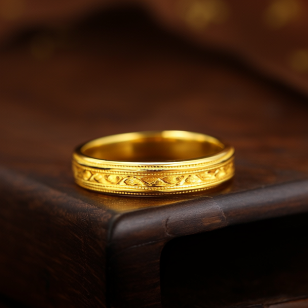 黄金戒指实拍图