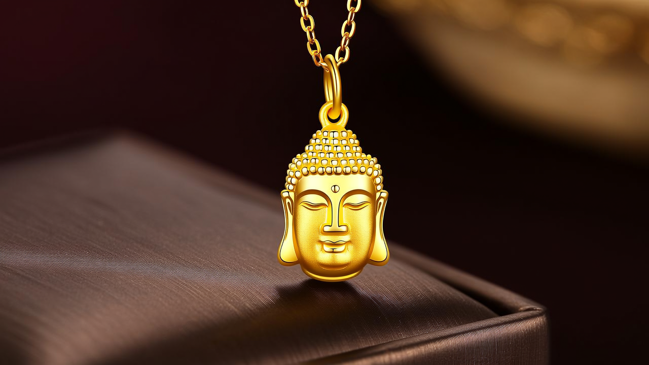 佛头金项链图片