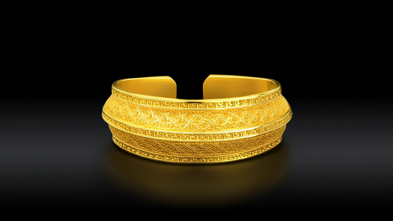古典黄金手镯图片