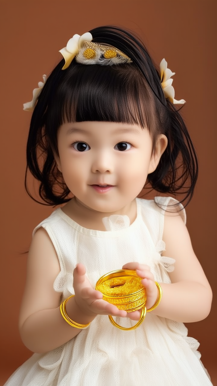 儿童黄金手镯图片