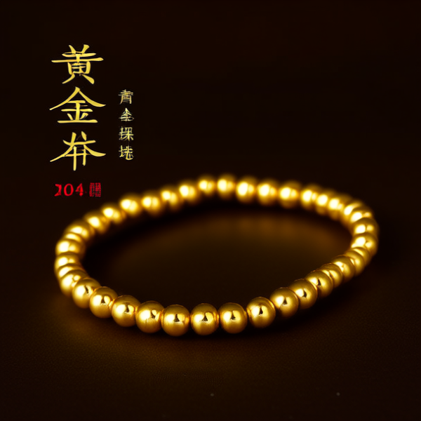 黄金珠子手链图片