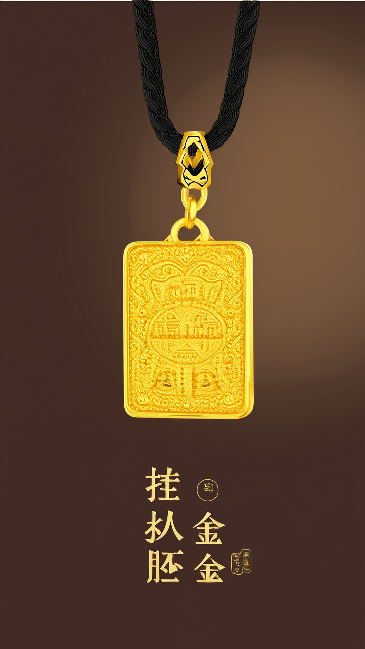 挂坠黄金项链图片
