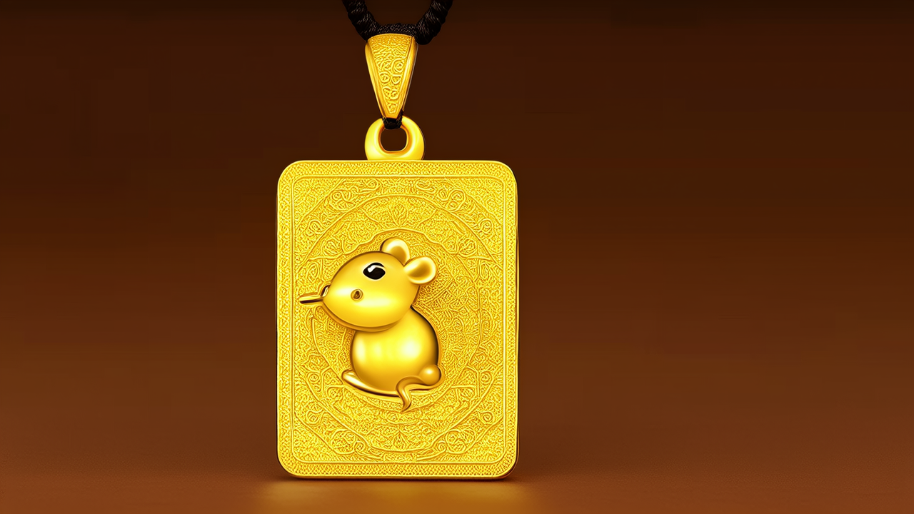 黄金老鼠吊坠图片 黄金老鼠吊坠图片