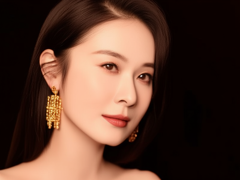 女式黄金耳环图片