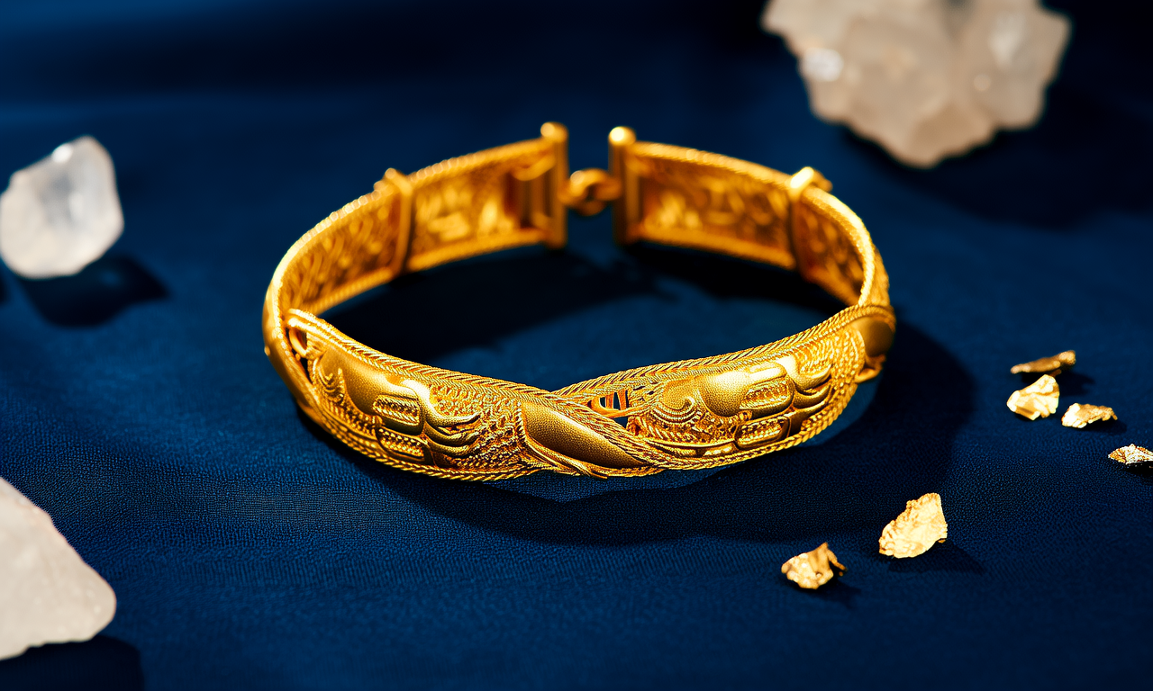 好看的黄金手串图片