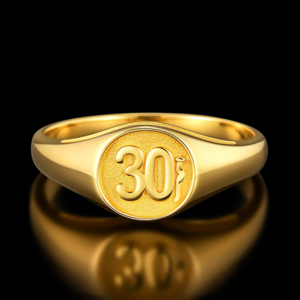 30克黄金戒指图片男