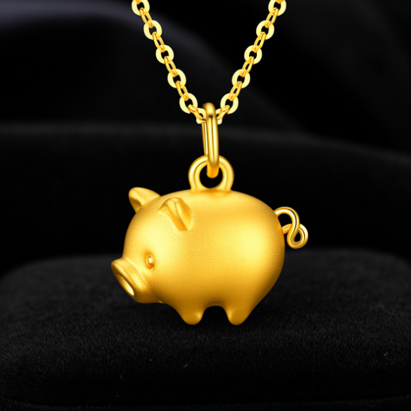 黄金小猪吊坠图片大全