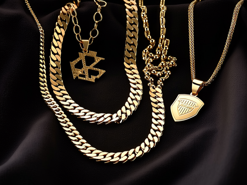 黄金男士项链各种图片