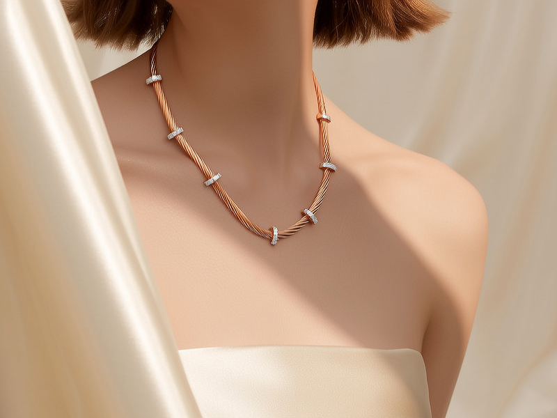 黄金锁骨项链图片女款